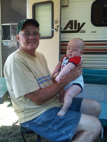 Grandpa and Ryan,  camping